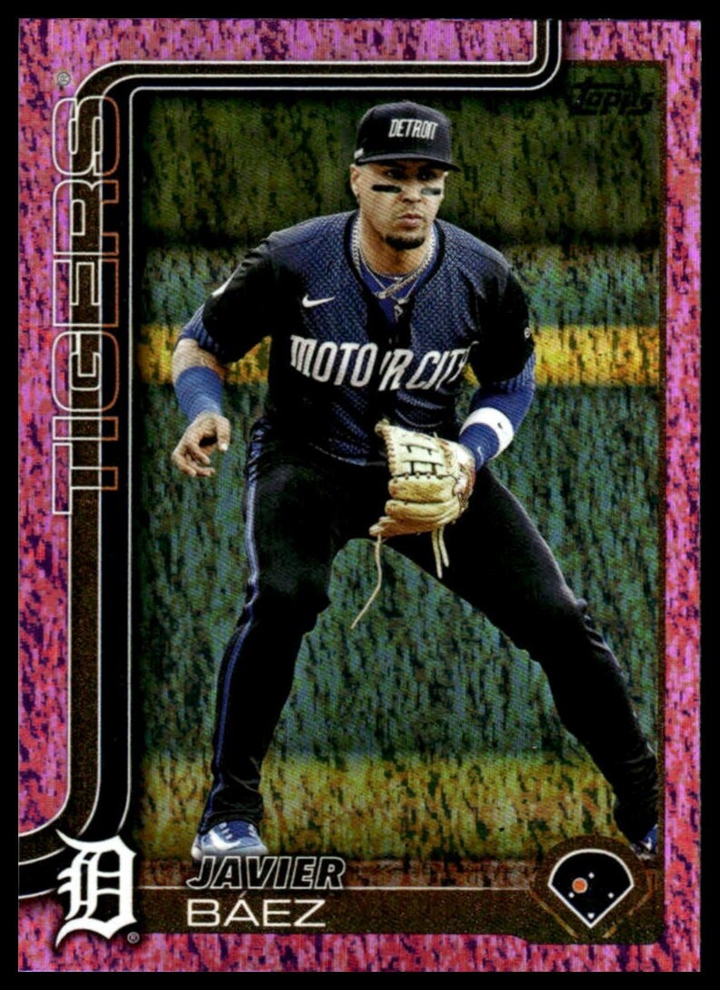 2025 Topps Series 2 Javier Baez #545 Pink Holo Foil Detroit