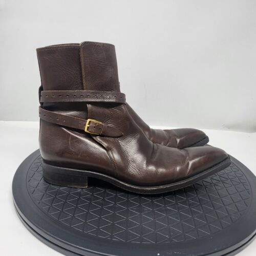 Botas al tobillo de cuero marrón Sergio Rossi talla EU 38,5/US 8,5 para mujer - Imagen 5 de 10