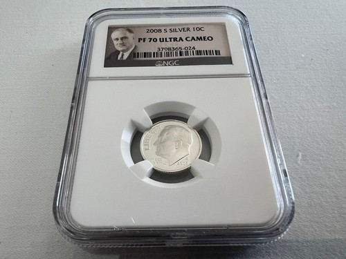 2008-S SILVER ROOSEVELT DIME NGC PF70 ULTRA CAMEO "PORTRAIT LABEL" TOP POP - Picture 2 of 4