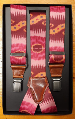Hosenträger Fuxia Eye Print in 36mm mit Echtledereinsätzen - 100% Made in Italy