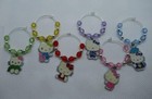 12 Wine Glass Charms Cat Kitten Hello Kitty Themed Pet Animals 10 Beads WG4