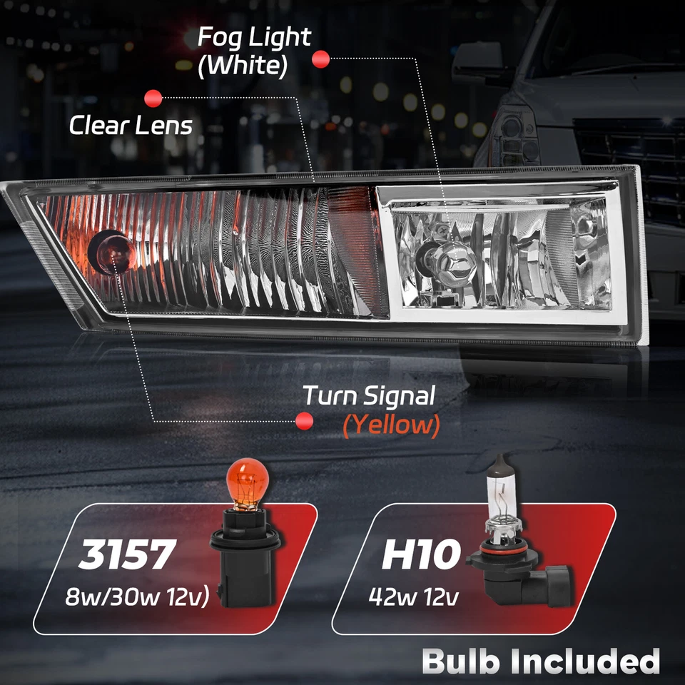 Fog Light W/Turn Signal For Cadillac Escalade/ESV/EXT 2007-2013 2014 #10383563 - Image 4 of 4