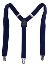  65 Alfani New Men'S Navy Blue Skinny Elastic Stretch Braces Clip-End Suspenders