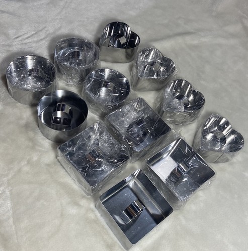 Cookie / Cake Cutter 3D 12pcs Mould Set Stainless Aluminum Multiple Shapes New - Picture 3 of 6