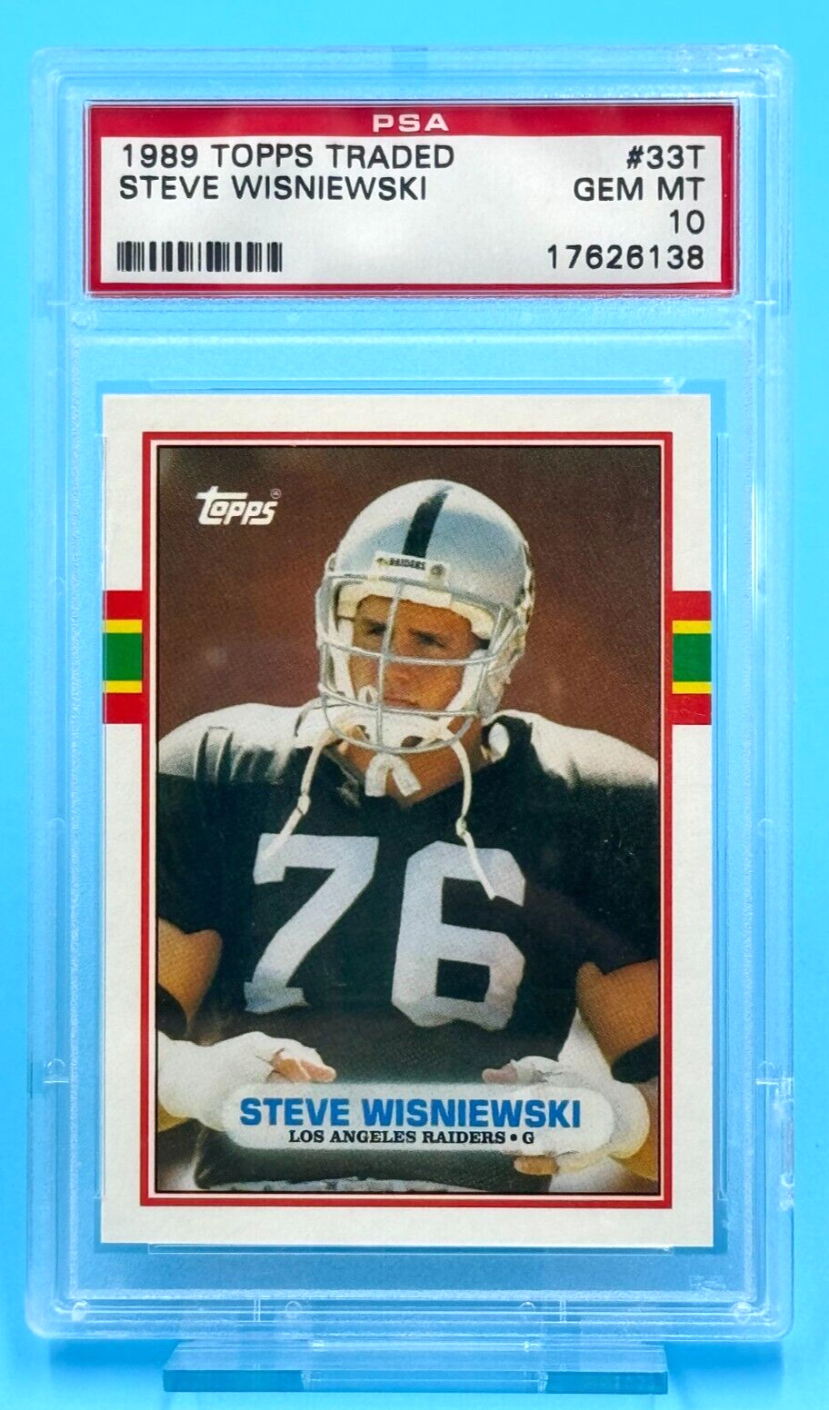 Steve Wisniewski 1989 Topps Traded #33T PSA 10 RC