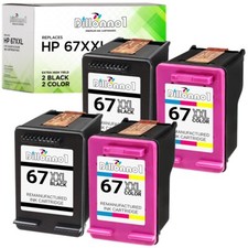 Fits HP 67 HP 67XL HP67XXL Black Color Ink for Deskjet Plus 4140 4152 4155 Lot