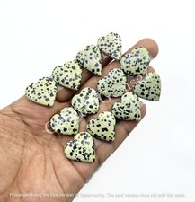 Natural Dalmatian Jasper Heart 4 Pairs, Earings Pairs Loose Gemstone Cabochon