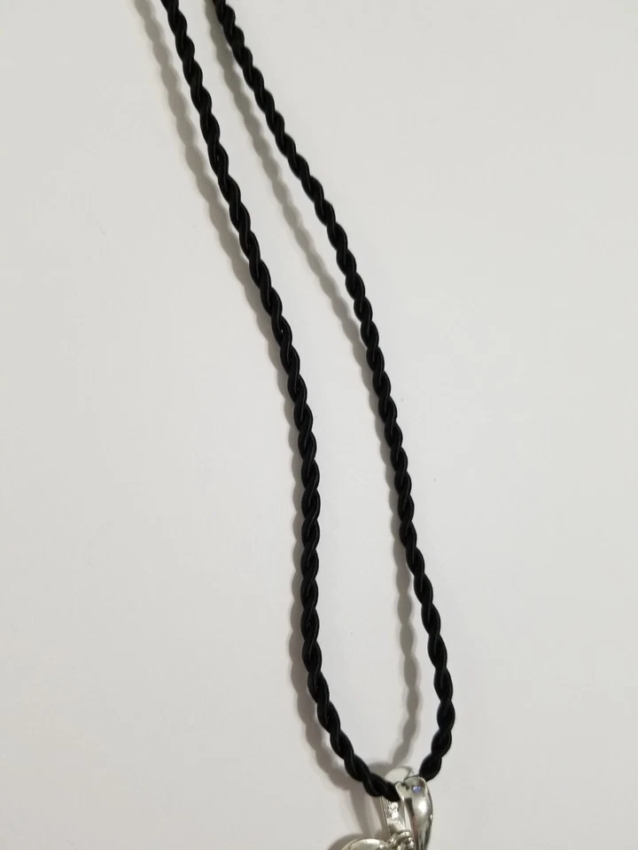 Three necklaces black cord 15" white heart 15" butterfly 14"  n212* - Image 4 of 4