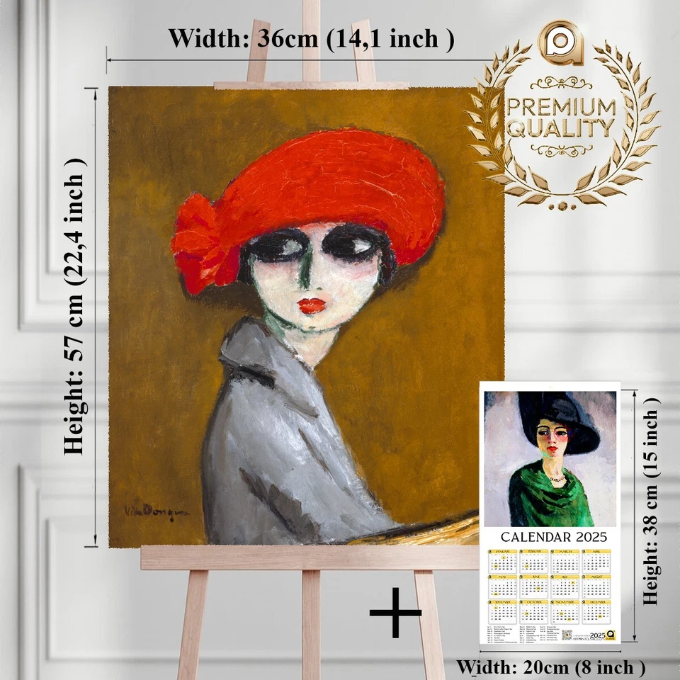 Kees van Dongen The Corn Poppy 15x23 polegadas efeitos 3D textura gel feito à mão - Imagem 2 de 4