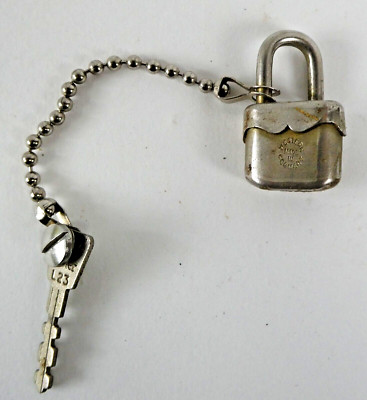 Vintage Trelock Pad Lock with Vintage Key & Chain West Germany