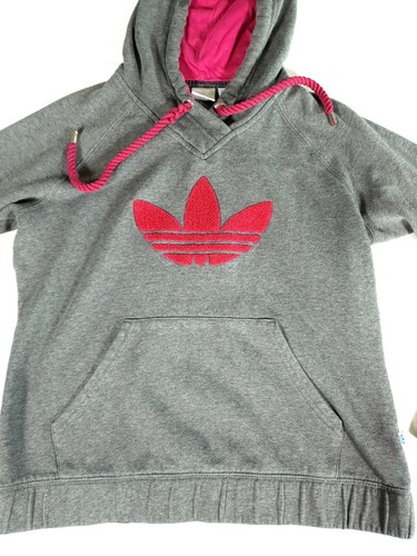 Adidas Hoodie Adult Medium Grey Logo Embroidered Long Sleeve Mens - Picture 4 of 12