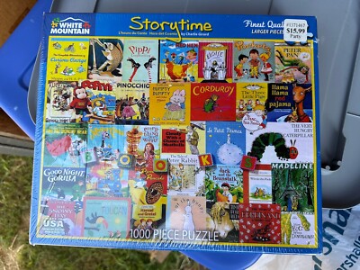 Puzzle White Mountain 1000 Pezzi - Fiabe Vintage - Libri Bambini Rand McNally - 61x76 Cm - Prodotto In USA