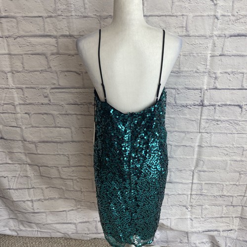 Leith Neu mit Etikett Green Lake Pailletten Slip formell Party besondere Anlässe Kleid Größe Large - Bild 4 von 9