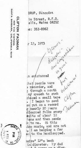 CLIFTON FADIMAN Signed Autograph Album Cover - Foto 4 di 4