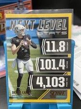 2021 Score DEREK CARR NEXT LEVEL STATS Gold Foil Parallel #NL5 LAS VEGAS RAIDERS