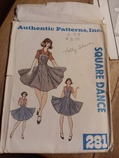 Vtg AUTHENTIC PATTERNS INC Square Dance Western Dress Pattern 281 Size 5 7 9
