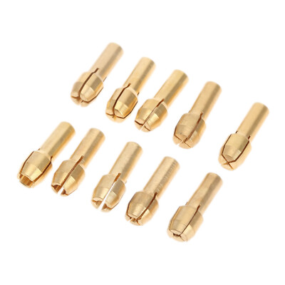 10Pcs 0.5mm-3.2mm Brass Collet Chuck Nut Kit Grinder Rotary Tool Metalworking