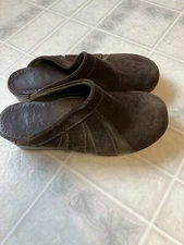 Dansko Suede Clog Slide 2-Tone Brown with Green Women's EU 40 US 9