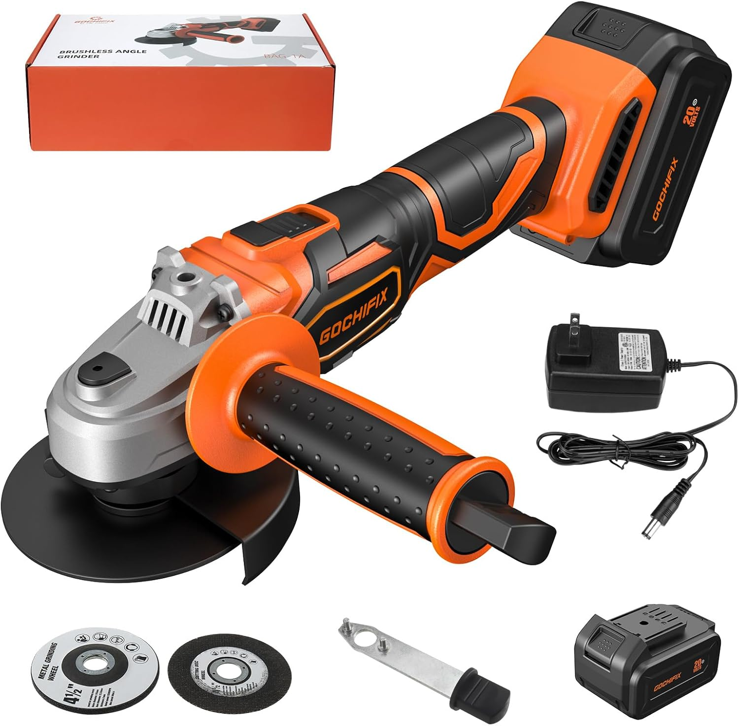 Cordless Angle Grinder Tool  Grinders Power Tools 20V 4-1/2 Inch Brushl