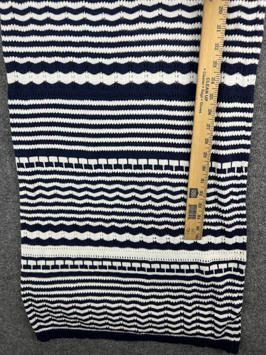 Joie Dress Women's Large White Blue Striped Crochet Knit Sleeveless Maxi NWT - Picture 5 of 7