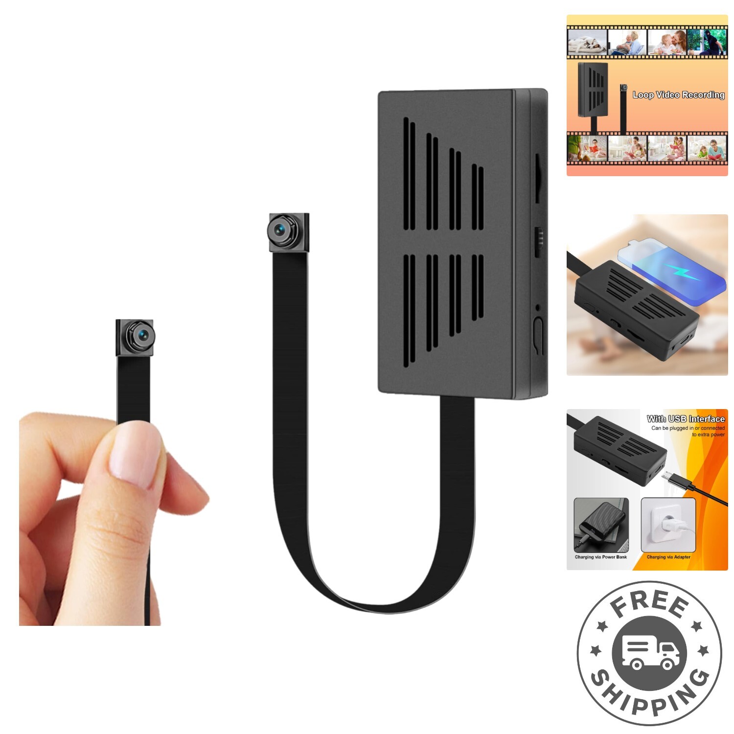 Discreet 1080P Mini Camera with Motion Detection for Indoor/