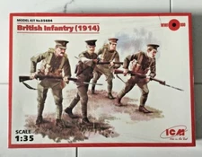 ICM 1/35 WW I BRITISH  ARMY INFANTRY ( 1914 ) 4 FIGURES MODEL KIT ITEM 35684 F/S