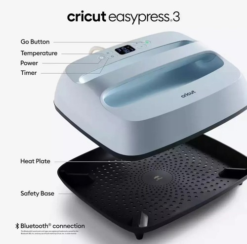 Cricut EasyPress 3 Heat Press Machine Zen Blue 12x10 - Picture 9 of 9