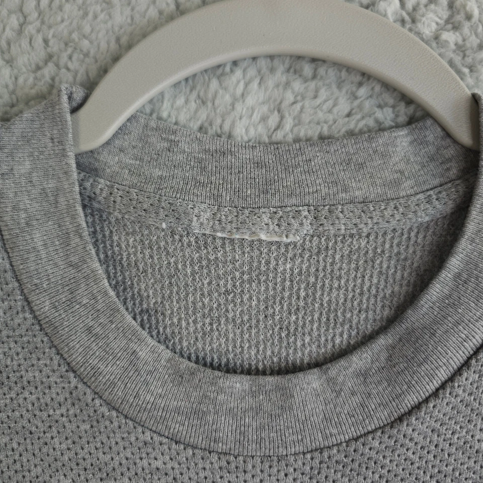 Camisa De Colección Tampa Bay Devil Rays Hombres L Gris Waffle Hank Aaron Original MLB '99 Foto 3 de 4