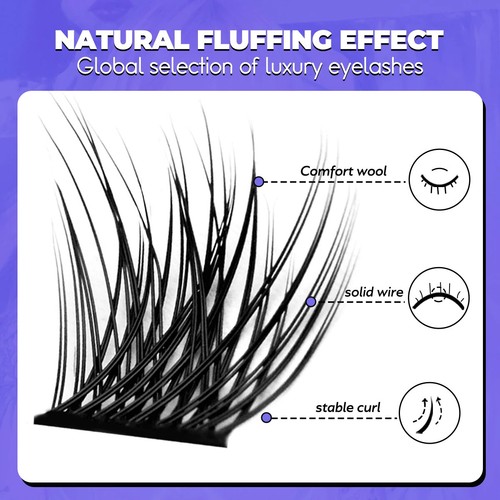 Extensión de pestañas naturales en racimo volumen pestañas individuales pestañas visón sintético pestañas - Imagen 6 de 28