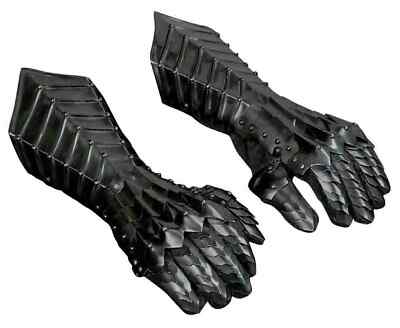 Gloves Medieval Black Armor Gauntlets Steel Costume Cosplay Gloves Halloween