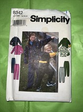 Simplicity 8342 Child's, Girls' And Boys' Jacket And Pants 7,8,10,12 Uncut