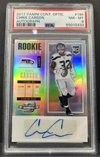 2017 Panini Contenders Optic Football Chris Carson Auto Seahawks #195 PSA 8