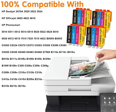 8 CHIPPED HP 364XL INK CARTRIDGES For HP PhotoSmart 5520 5510 6520 B110a NON-OEM | UK