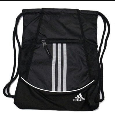 Black Adidas Alliance II Sackpack, Pocket Drawstring (MSRP $20) 