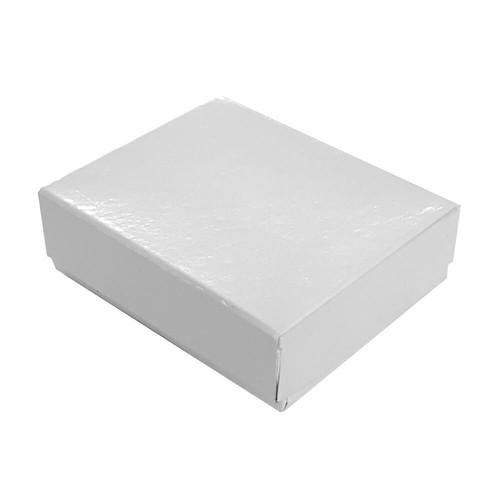 100 Glossy White Cotton Filled Gift Boxes Cotton Filled 2-1/8" x 1-5/8" x 3/4" - Picture 2 of 3