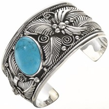 Navajo BIG BOY ARIZONA TURQUOISE BRACELET Mens Sterling Silver Cuff s8-9, G Boyd
