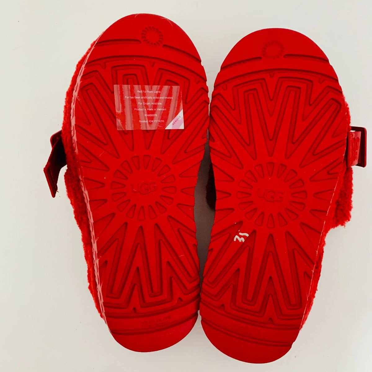 NWOT UGG FLUFF YEAH RED SLIPPERS | eBay