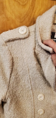 Billabong Wollmantel beige Erbsen Damen Größe M weiß gefüttert - süß - Bild 11 von 14