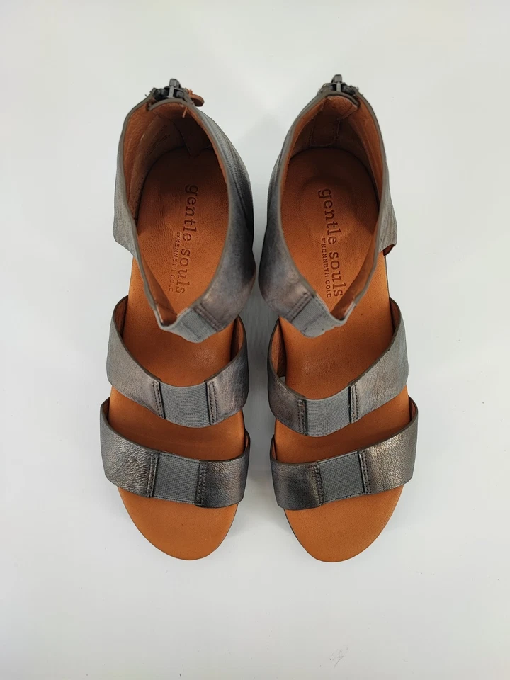 Sandalias Gentle Souls de Kenneth Cole para mujer Milena de cobre con cuñas talla 10M EE. UU. Foto 4 de 4