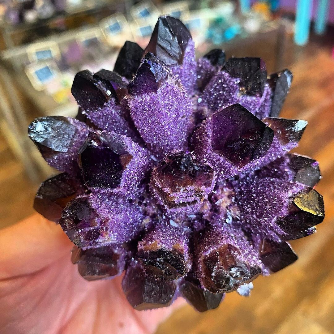 310g+ Raw Dark Purple Phantom Amethyst Cluster Crystal Geode