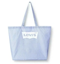 Levi’s X Americana Tote Reusable Shopping Bag Striped White & Light Blue - NEW