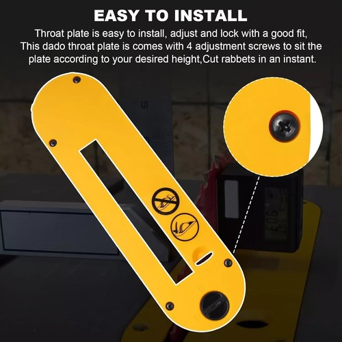 Dado Blade Throat Plate for DeWalt 10" Table Saw DWE7402DI DWE7490 DWE7491/ 7492 - Picture 14 of 21