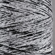 SOFT DOUBLE KNIT FEATHER YARN BLACK & WHITE 400g CONE 8 BALLS DK KNITTING YARN