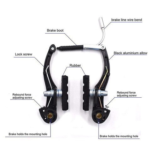 V Brake Complete Sets Front Rear Lever kit MTB Bike Bicycle - Picture 6 of 12