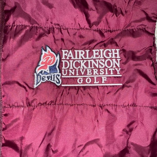 Team Adidas Puffer Vest Fairleigh Dickinson University Golf Maroon Small - Picture 3 of 5
