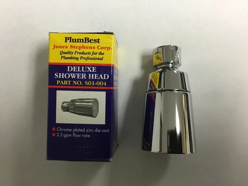 Jones Stephens S01-004 Chrome Plated Deluxe Shower Head 2.5 GPM Flow Rate - Picture 1 of 4