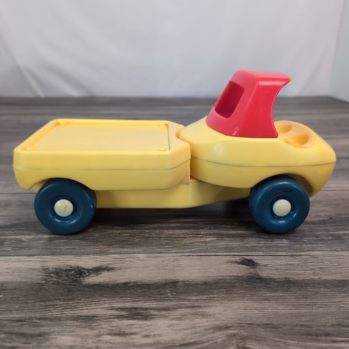 Vintage 1985 Little Tikes Toddle Tots Yellow Flat Bed Truck Kids Toy 80's - Picture 8 of 11