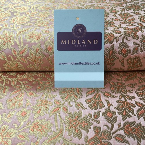 £15 Indian Floral Banarsi Brocade Faux Silk fabric 111cm Wide MP1129 Mtex - Picture 2 of 75