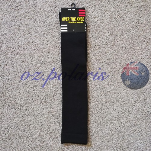 3 PAIRS OVER THE KNEE SOCKS High Thigh Girls Womens Long Stocking School Office - Picture 5 of 7
