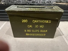 USGI Remington RR M2 Ball M1 Garand Enbloc Clip 30 Cal Empty Ammo Can